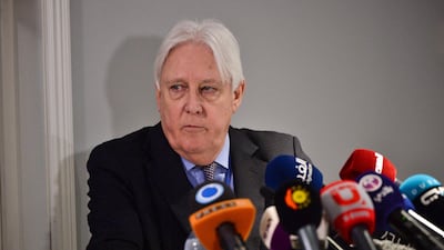 Martin Griffiths, UN Special Envoy for Yemen, addressing the media in Sweden, where Yemen's warring parties are meeting for a fifth day of talks aimed at halting the country's war. Stina Stjernkvist / AP
