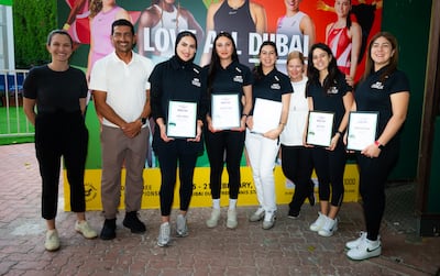 The five graduates of the WTA Coaches Program. Kathy Rinaldi, who is a coach educator and ambassador for the programme, is third from the right. Photo: Jimmie48/WTA