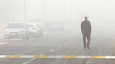 Visibility was down to 1,000 metres in parts. Victor Besa / The National