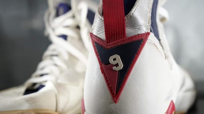 A pair of Air Jordan 7 "Olympic" worn by Michael Jordan in the Dream Team gold medal match at Barcelona 1992 sold for $112,500, Christie's New York auction house reported. AFP