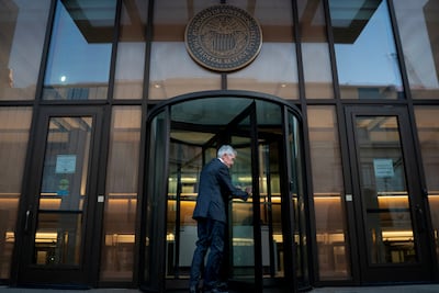 Jerome Powell arrives at the US Federal Reserve headquarters in Washington. Reuters