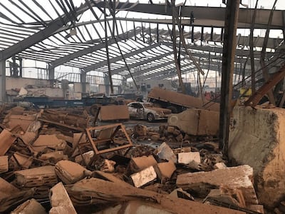 A damaged car is seen in the aftermath of the blast in Beirut. Courtesy Khaled Taha