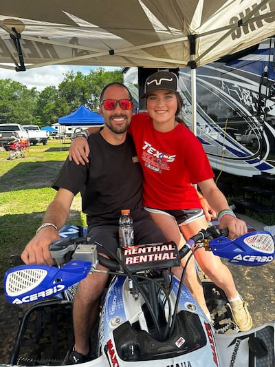 Granger with his daughter Riley. Photo: Blake Granger