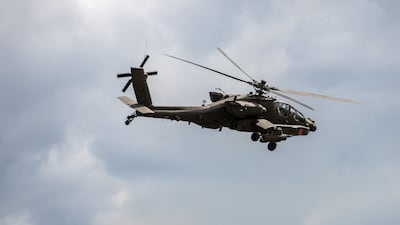 An AH-64 Apache helicopter during a training exercise in Poland last month. EPA