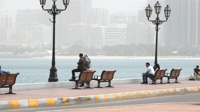 Poor visibility in the city of Abu Dhabi.