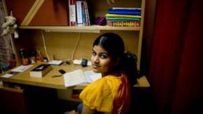 Maneesha Pramod, 16, a student of the Abu Dhabi Indian School, devotes five to six hours to studies each night. She hopes to become a chemical engineer or architect.
