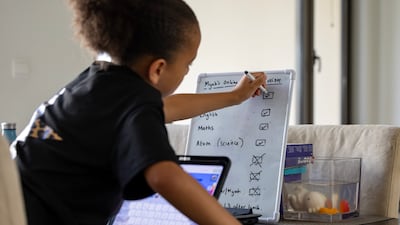 Many parents are getting a maths refresher as remote learning continues in the UAE. Chris Whiteoak / The National