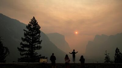 Smoke from the Ferguson fire fills Yosemite Valley in Yosemite National Park, California. AP