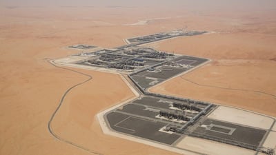 Above, an aerial view of the Al Hosn integrated gas facility. Ryan Carter / Crown Prince Court - Abu Dhabi