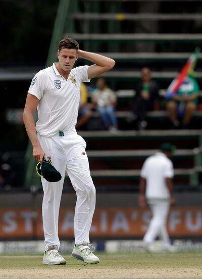 South Africa's Morne Morkel, playing in his last Test before retiring, left the field two balls into his fourth over of the day. Themba Hadebe / AP Photo