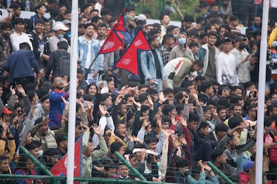 The stadium in Kathmandu was packed with Nepal fans cheering on the team during the ACC Premier Cup final. Photo: ACC