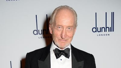 Charles Dance wore a black peak lapel dinner jacket and white evening shirt. Courtesy dunhill