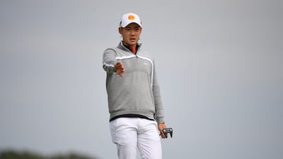 Jazz Janewattananond putts on the 15th during his second round.