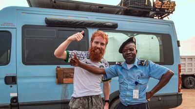 Cook in Angola on day 92, having covered 44.8km. Photo: Russ Cook