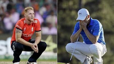 Ben Stokes, left, and Jordan Spieth both recently suffered high-profile collapses at major moments. (Saurabh Das and Chris Carlson / AP)