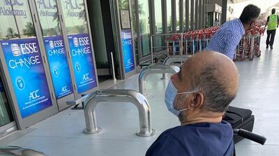 Assistance from the community helped Tomichan Thomas leave Dubai for Kerala. Mr Thomas requires a wheelchair as he cannot move his legs and suffers visual impairments.