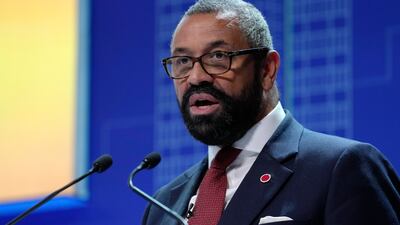 Britain's Foreign Secretary James Cleverly speaks during the Economic Transformation: Transparency And Reform For Private Sector-Led Growth session. Getty Images