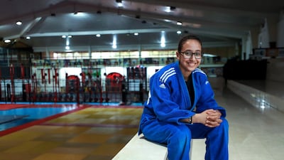 Emirati judoka Maitha Al Neyadi, 17, is mulling over whether to accept a scholarship at the Tokai University in Japan to further her education and her judo training. Victor Besa / The National
