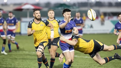 Dubai Hurricanes v Jebel Ali Dragons at the Sevens Rugby Ground.