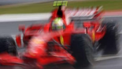 Felipe Massa of Brazil and Ferrari spins during the British Formula One Grand Prix at Silverstone.