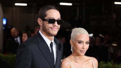 Kim Kardashian arrived at the 2022 Met Gala with boyfriend Pete Davidson. EPA