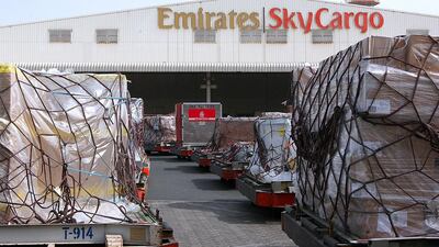 Rising cargo volumes at Al Maktoum International at Dubai World Central propelled the airport into the world’s 20 busiest international cargo hubs for the first time this year. Pawan Singh / The National