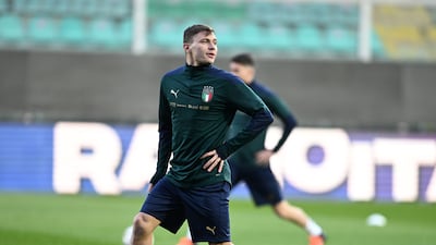 Nicolo Barella of Italy stretches. Getty Images
