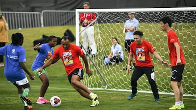 Cafu plays at the Unified Sports Experience.