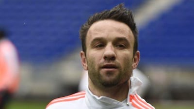 Lyon's French midfielder Mathieu Valbuena runs during a training session at the Grand Stade de Lyon, on January 7, 2016 in Decines-Charpieu, near Lyon, central-eastern France. Philippe Desmazes / AFP