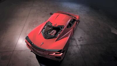 A drone view shows the Stingray's rear proportions.