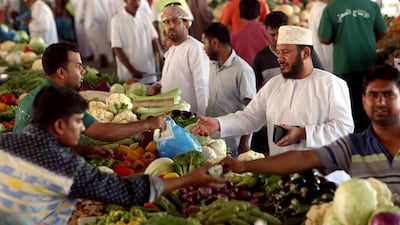 Al Mawalih market in Muscat. Omanis say food prices are already rising as people plan their Ramadan shopping. AFP