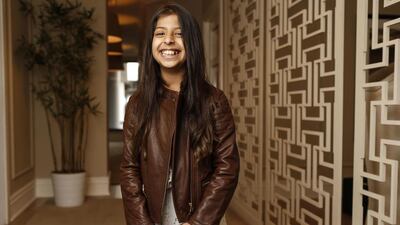 Emirati actor Mahra Mustafa's ninth birthday coincided with the launch of the UAE pavilion. Antonie Robertson / The National