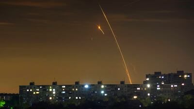 Rockets are launched towards Ukraine from Russia's Belgorod region earlier in May. AP