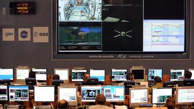The control room of the National Centre for Space Studies in Toulouse, south-western France. Lionel Bonaventure / AFP