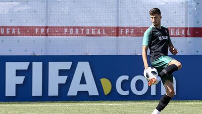 Portugal player Ruben Dias during a training session at the Kratovo training camp in Ramensky, Moscow region, Russia on Friday. Paulo Novais / EPA