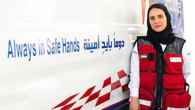 Dubai air ambulance paramedic Hamda Al Hammadi returned to duties on the ground to help the country in the fight against Covid-19. Courtesy: Frontline Heroes Office