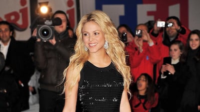 Shakira, in a sequinned LBD, attends the NRJ Music Awards on January 22, 2011 in Cannes, France. Getty Images