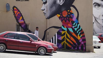 A mural by Dina Saadi. Baladk Project