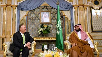 US Secretary of State Mike Pompeo takes part in a meeting with Saudi Arabia's Crown Prince Mohammed bin Salman in Jeddah, Saudi Arabia. AFP
