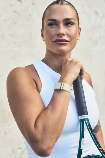 Tennis player and Whoop ambassador Aryna Sabalenka. Photo: Whoop