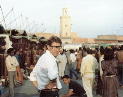 Yves Saint Laurent in Djemaa El Fna, Marrakesh. Courtesy Reginald Gray