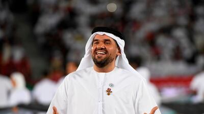 Hussain Al Jassmi performs during the opening ceremony. AFP