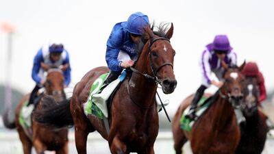 Ghaiyyath ridden by jockey William Buick wins the Juddmonte International Stakes (British Champions Series) during day one of the Yorkshire Ebor Festival at York Racecourse in York, England. Getty Images