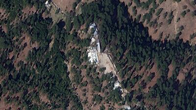 A cropped version of a satellite image shows a close-up of a madrasa near Balakot, Khyber Pakhtunkhwa province, Pakistan, March 4, 2019. Planet Labs Inc/Handout via REUTERS