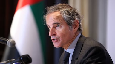 Rafael Grossi, director general of the International Atomic Energy Agency, at the St Regis hotel in Abu Dhabi on Tuesday. Chris Whiteoak / The National