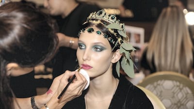 When it came to make up, Dolce & Gabbana took their cues from Middle Eastern women, sending models with smokey and kohl-rimmed eyes down the runway. Courtesy Dolce & Gabbana