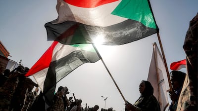Supporters of the Sudanese army at a rally in Omdurman. The civil war with the paramilitary RSF has forced people to seek new sources of income, including illegal gold prospecting. AFP