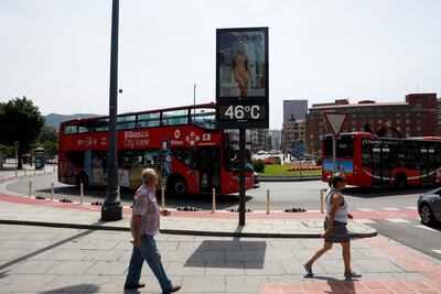 The temperature reaches 46°C in Bilbao, Spain. Reuters