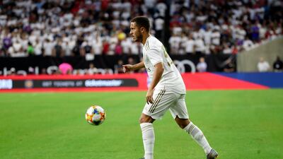Hazard looks to make a pass during the match in Houston. Reuters
