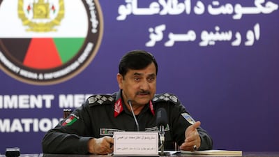 Afghan Deputy Interior Minister Akhtar Ibrahimi gives a press conference in Kabul on November 26, 2018. AP Photo